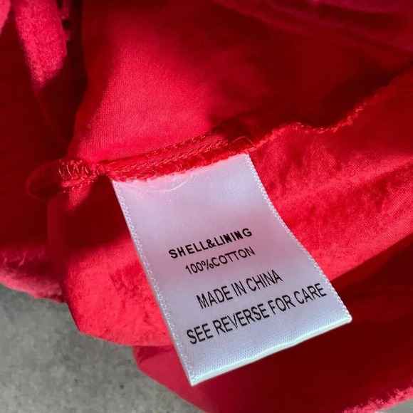 Lucy Paris Tiered Midi Dress Size XS Red Off the Shoulder Peasant Boho Vacation - Picture 7 of 8